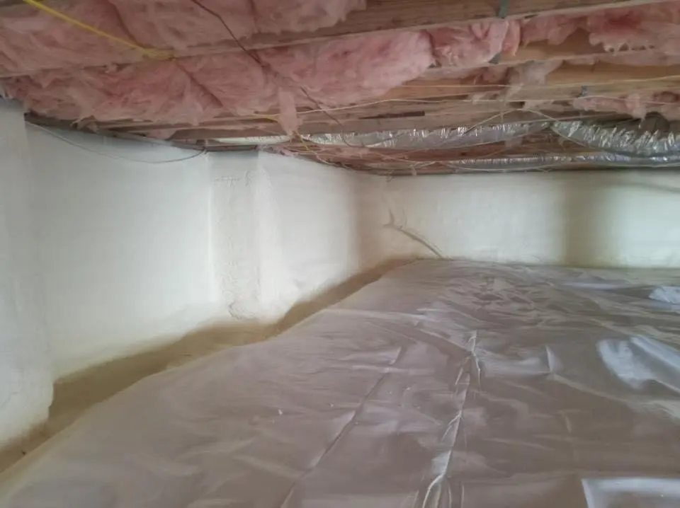 Crawl space encapsulation with closed-cell spray foam for Attic Insulation in Morehead City